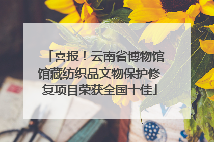 喜报！云南省博物馆馆藏纺织品文物保护修复项目荣获全国十佳
